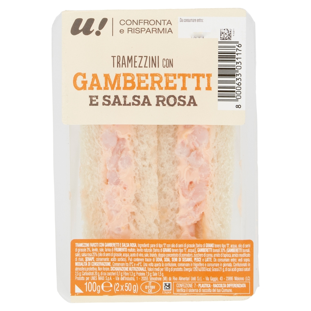 Tramezzini con Gamberi e Salsa Rosa, 100 g